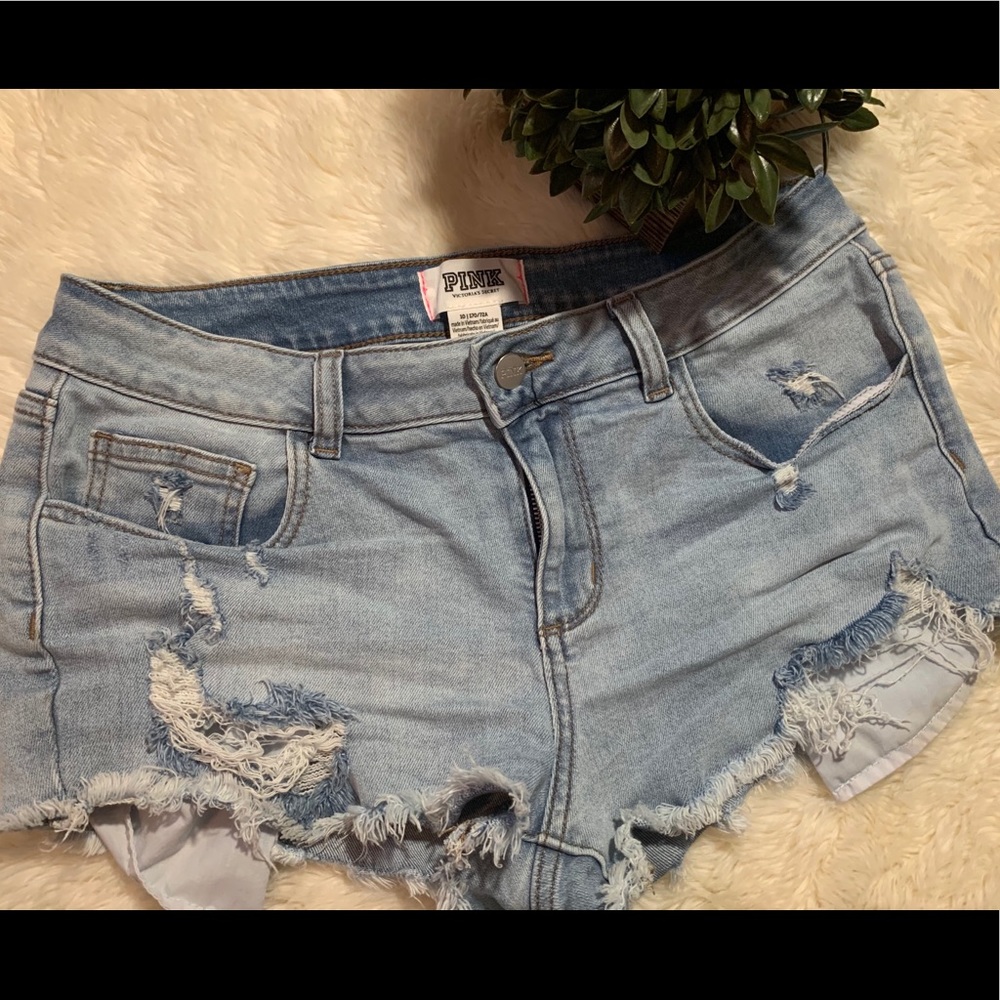 PINK cut off jean shorts